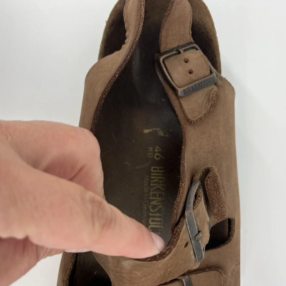 Birkenstock Milano Sandals Mens Brown Adjustable Size EUR 46/US Size 13